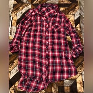Velvet Heart Red Plaid Button Down Shirt